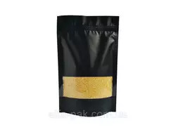 Пакет ДОЙ-ПАК 130*200 дно (32+32) Черный с прямоугольным окном Пакет ДОЙ-ПАК 130*200 дно (32+32) Черный с прямоугольным окном