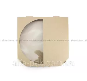 Коробка для пиццы с окном 300*300*39 бурая, 100 шт/уп Коробка для пиццы с окном 300*300*39 бурая, 100 шт/уп